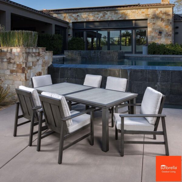 SunVilla Clifton 7 Piece Cushioned Dining Patio Set + Cover