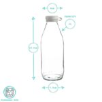 Tallo Glass Bottle Fridge Water Juice Storage Serving Carafe Decanter 1 Litre - Image 3