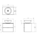 Tavistock Vesta 59.8 cm Wall Mounted Vanity Unit In White - Image 3