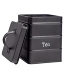 Tea Storage Canister Kitchen Jar Caddy Canisters Jars Pots Vintage Metal Black - Image 4