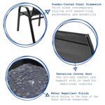 Texteline Canvas Garden Chairs Water Resistant Outdoor Patio Furniture Black - Image 2