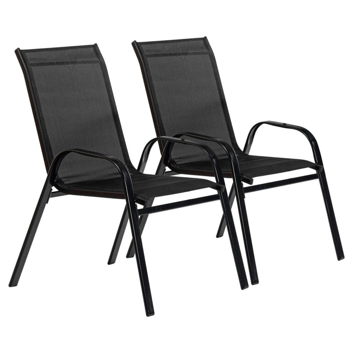 Texteline Canvas Garden Chairs Water Resistant Outdoor Patio Furniture Black - Image 1