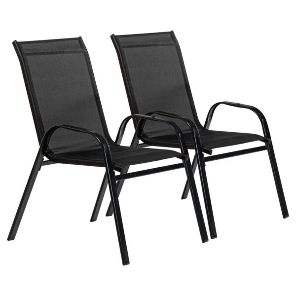 Texteline Canvas Garden Chairs Water Resistant Outdoor Patio Furniture Black
