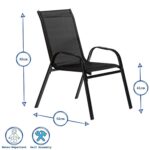Texteline Canvas Garden Chairs Water Resistant Outdoor Patio Furniture Black - Image 3