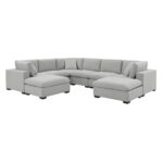 Thomasville Lowell Grey Fabric 8 Piece Modular Sofa - Image 6