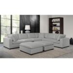 Thomasville Lowell Grey Fabric 8 Piece Modular Sofa - Image 3