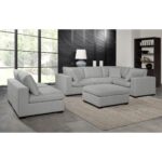 Thomasville Lowell Grey Fabric 8 Piece Modular Sofa - Image 4