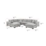 Thomasville Lowell Grey Fabric 8 Piece Modular Sofa - Image 2