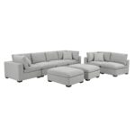 Thomasville Lowell Grey Fabric 8 Piece Modular Sofa - Image 5
