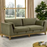Thomasville Mokena Green Fabric 2 Seater Sofa with Storage Seats - Image 4