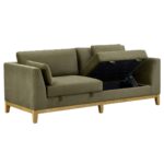 Thomasville Mokena Green Fabric 2 Seater Sofa with Storage Seats - Image 6