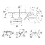 Thomasville Tisdale Blue 6 Piece Modular Fabric Sofa - Image 2