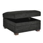 Thomasville Tisdale Dark Grey Fabric Storage Ottoman - Image 5