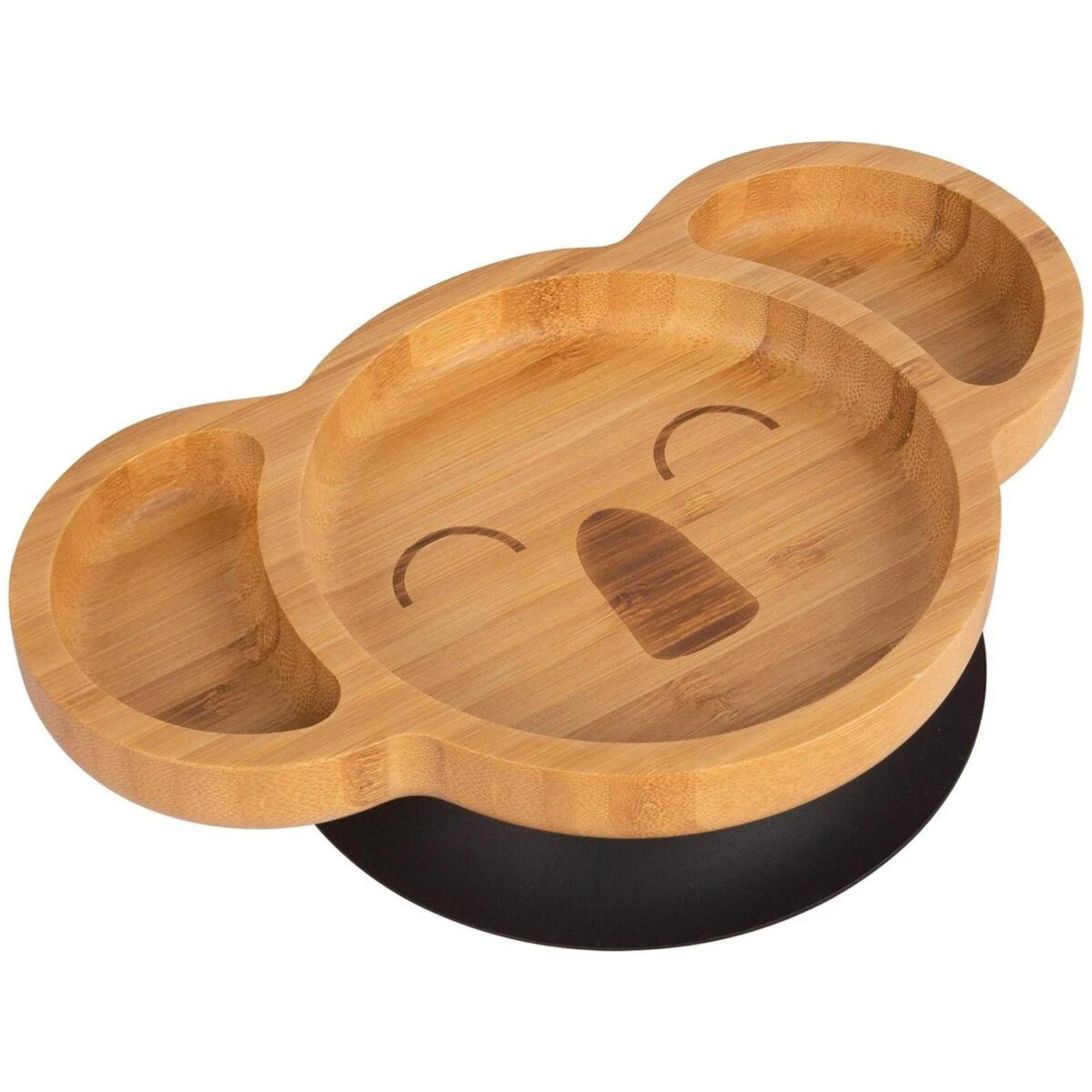 Tiny Dining Black Koala Bamboo Baby Suction Plate Toddler Weaning Feeding Set - Image 1