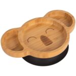 Tiny Dining Black Koala Bamboo Baby Suction Plate Toddler Weaning Feeding Set