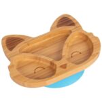 Tiny Dining Blue Fox Bamboo Baby Suction Plate Toddler Weaning Feeding Set