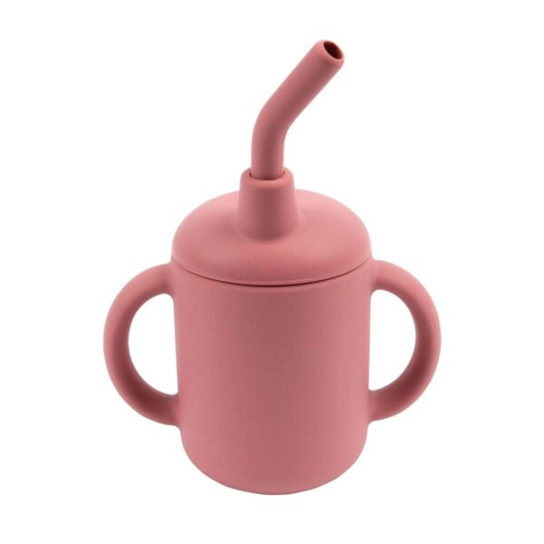 Tiny Dining Dusty Rose 120ml Silicone Baby Sippy Cup with Handles BPA Free