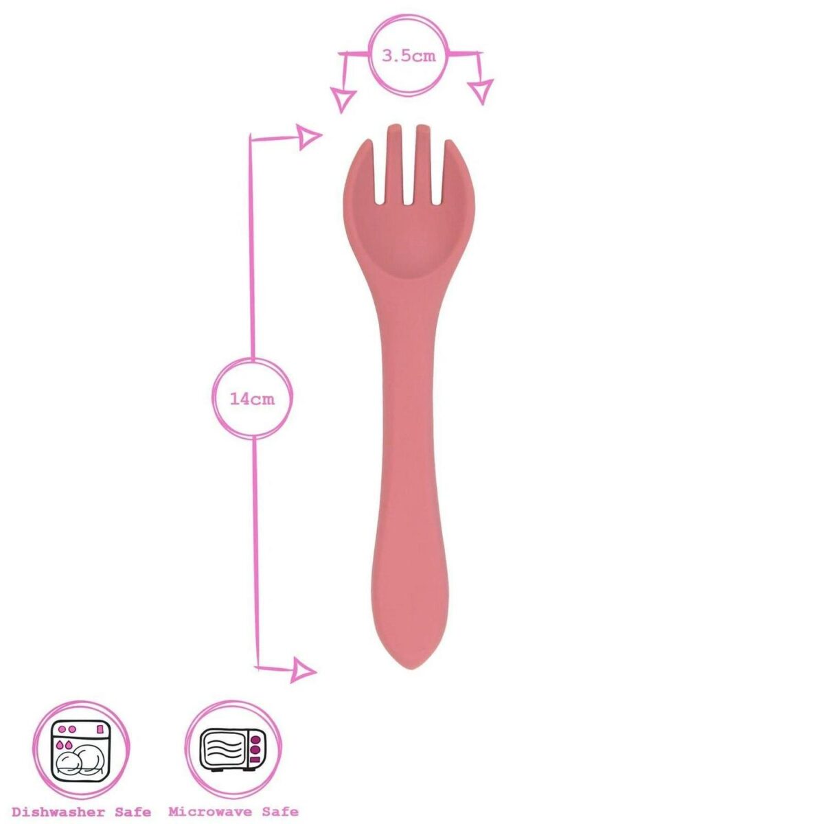 Tiny Dining Dusty Rose Silicone Baby Feeding Fork Soft Tip Toddler Weaning - Image 3