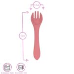 Tiny Dining Dusty Rose Silicone Baby Feeding Fork Soft Tip Toddler Weaning - Image 3