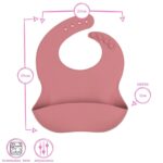 Tiny Dining Dusty Rose Adjustable Silicone Baby Feeding Bib with Food Catcher - Image 3