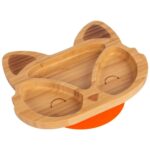 Tiny Dining Orange Fox Bamboo Baby Suction Plate Toddler Weaning Feeding Set