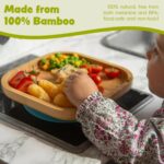 Tiny Dining Orange Square Bamboo Baby Suction Plate Toddler Weaning Feeding Set - Image 6