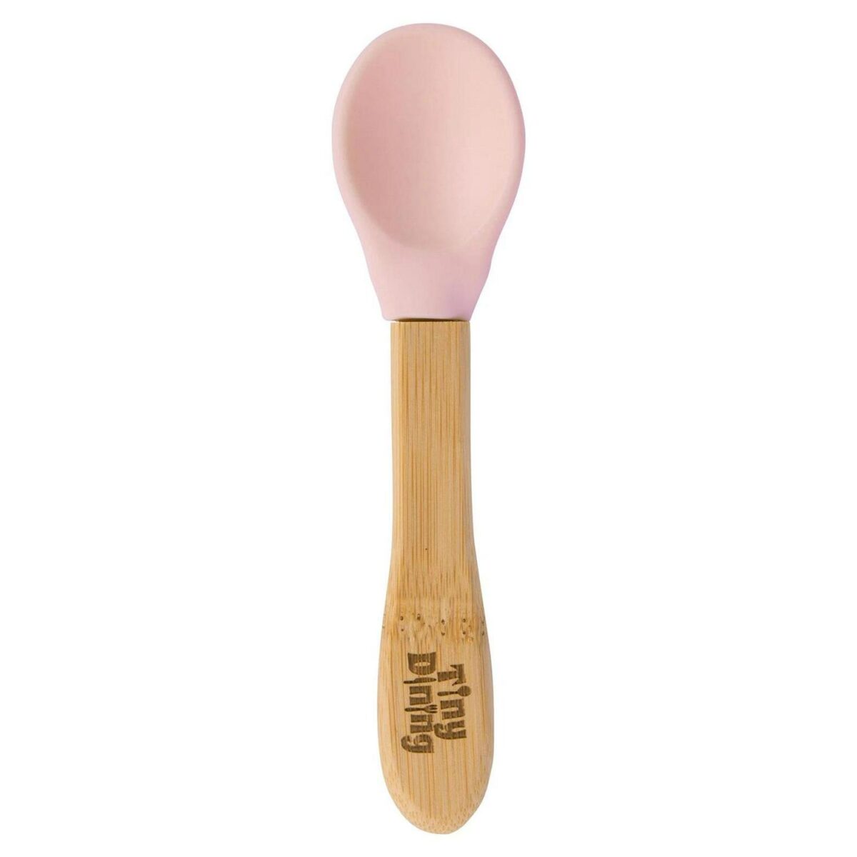 Tiny Dining Pastel Pink Bamboo Baby Feeding Spoon Soft Tip Toddler Weaning - Image 1