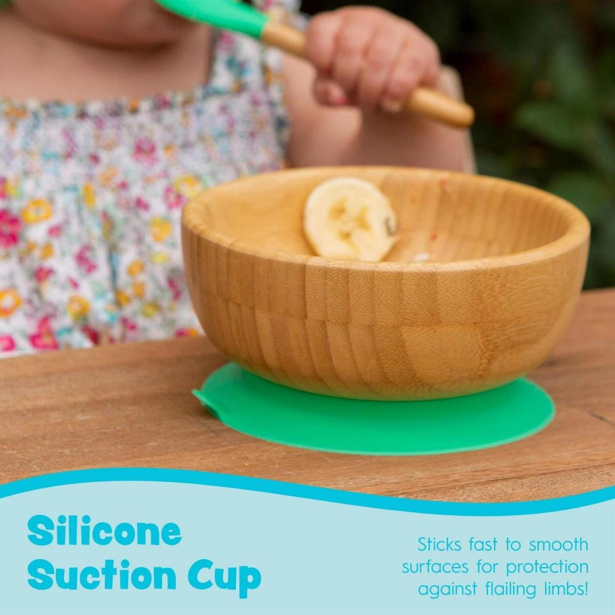 Tiny Dining Pink Bamboo Baby Suction Bowl and Spoon Set Toddler Weaning Feeding - Image 5