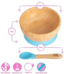Tiny Dining Pink Bamboo Baby Suction Bowl and Spoon Set Toddler Weaning Feeding - Image 3