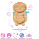 Tiny Dining Pink Penguin Bamboo Baby Suction Plate Toddler Weaning Feeding Set - Image 6