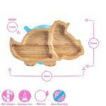 Tiny Dining Red Dinosaur Bamboo Baby Suction Plate Toddler Weaning Feeding Set - Image 3