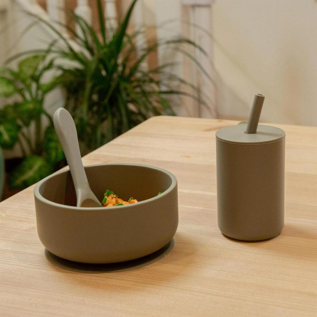 Tiny Dining Silver Sage 170ml Silicone Baby Sippy Cup with Straw BPA Free - Image 5