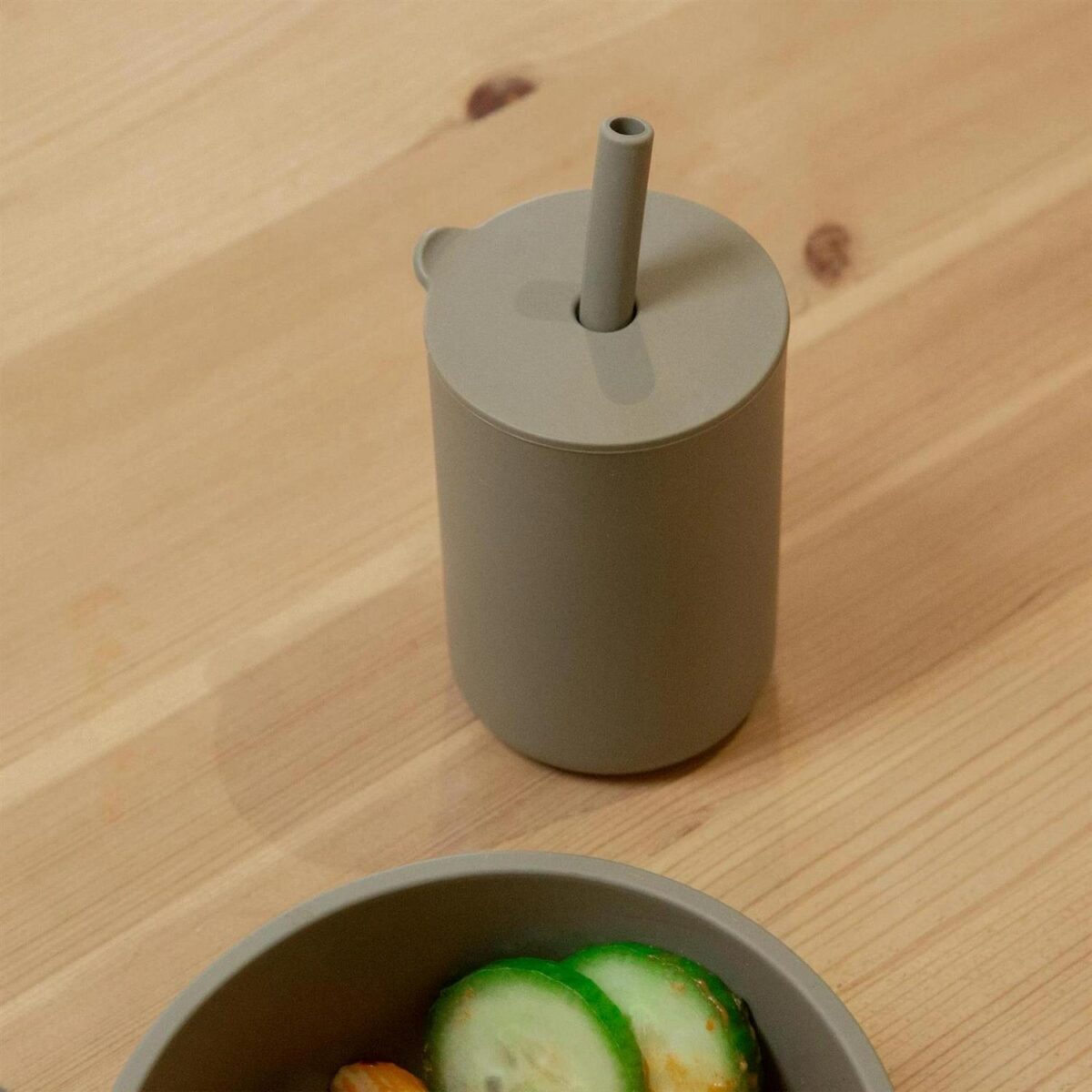 Tiny Dining Silver Sage 170ml Silicone Baby Sippy Cup with Straw BPA Free - Image 4