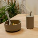 Tiny Dining Silver Sage Silicone Baby Suction Bowl Stay Put Toddler Feeding Set - Image 4