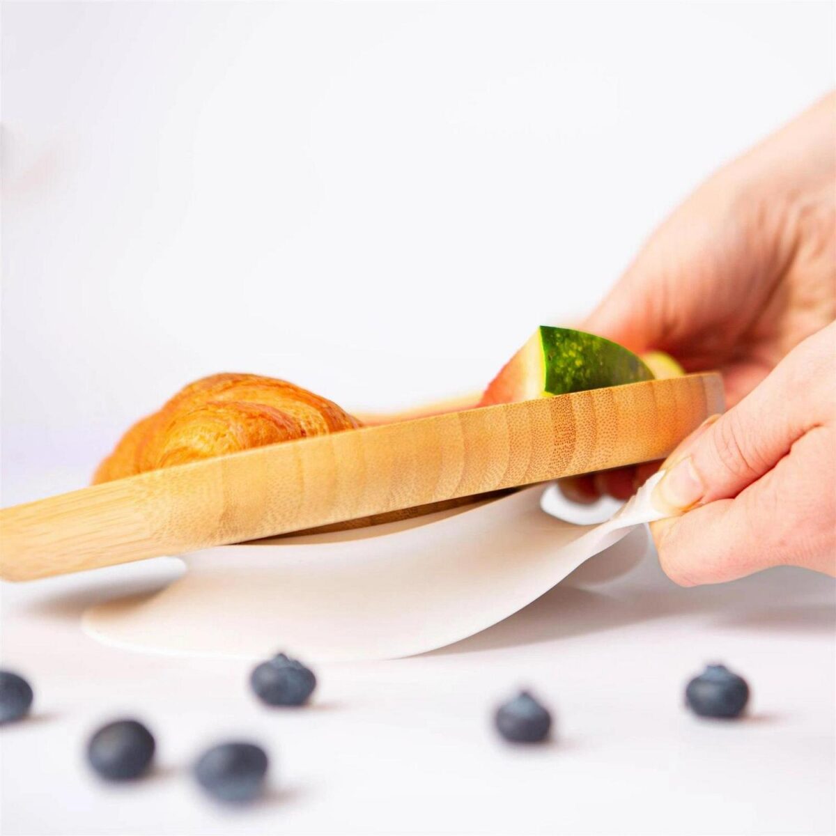 Tiny Dining White Divided Bamboo Baby Suction Plate Toddler Weaning Feeding Set - Image 7