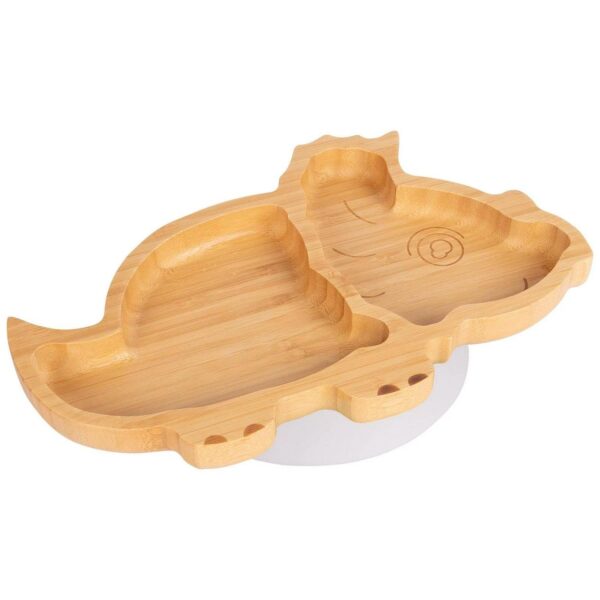 Tiny Dining White Dinosaur Bamboo Baby Suction Plate Toddler Weaning Feeding Set