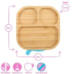 Tiny Dining White Divided Bamboo Baby Suction Plate Toddler Weaning Feeding Set - Image 3