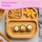 Tiny Dining White Divided Bamboo Baby Suction Plate Toddler Weaning Feeding Set - Image 4