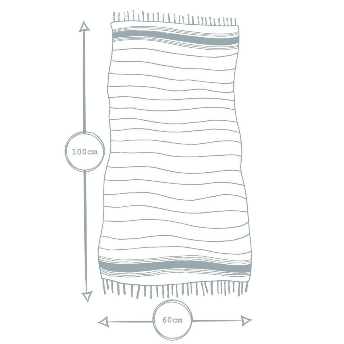 Turkish Cotton Children's Towel Lightweight Beach Peshtemal 100 x 60cm Yellow - Image 3
