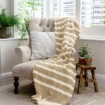 Turkish Cotton Towel Beach Bath Hammam Peshtemal Throw Beige / Mocha x2 - Image 6