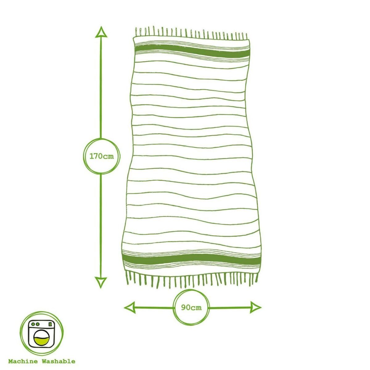 Turkish Cotton Towel Beach Bath Hammam Peshtemal Throw Beige / Mocha x2 - Image 3