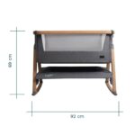 Tutti Bambini CoZee Air Bedside Rocking Crib, Oak and Charcoal - Image 2