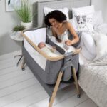 Tutti Bambini CoZee Air Bedside Rocking Crib, Oak and Charcoal - Image 3