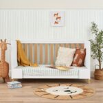 Tutti Bambini Fika Cot Bed with Sprung Mattress, White and Light Oak - Image 3