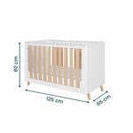 Tutti Bambini Fika Mini Cot Bed with Sprung Mattress, White and Light Oak - Image 2
