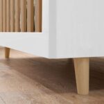 Tutti Bambini Fika Mini Cot Bed with Sprung Mattress, White and Light Oak - Image 5
