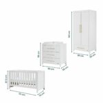 Tutti Bambini Tivoli 4 Piece Nursery Set with Sprung Mattress, White - Image 2