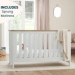 Tutti Bambini Verona Cot Bed with Sprung Mattress, White and Oak
