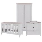Tutti Bambini Verona 4 Piece Nursery Furniture Set, Grey and Oak - Image 4