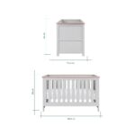 Tutti Bambini Verona 4 Piece Nursery Furniture Set, Grey and Oak - Image 2